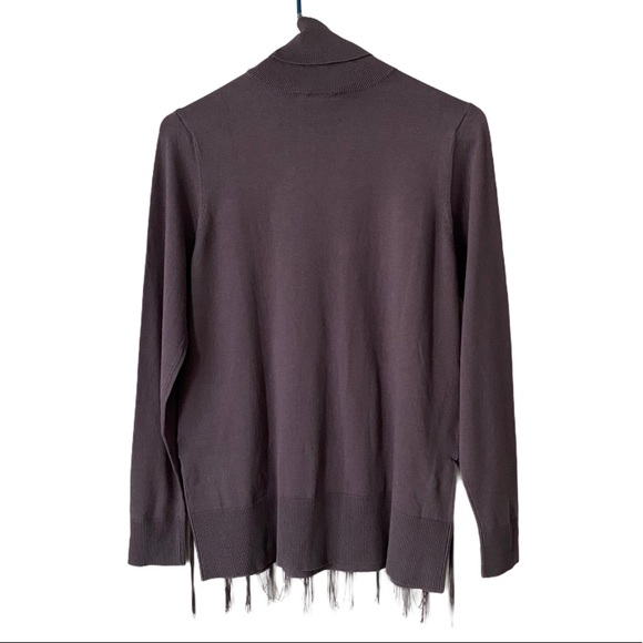 Diane Gilman Purple Fringe Turtleneck Sweater NWT - Picture 8 of 9